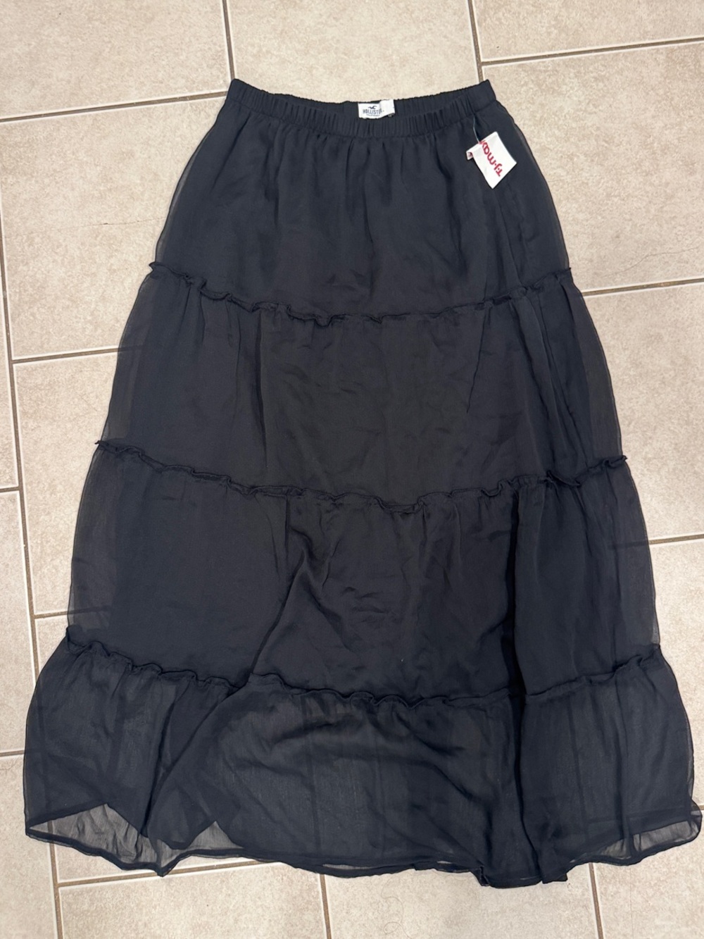 Hollister Black Tiered Maxi Skirt